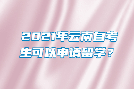 2021年云南自考生可以申請留學？